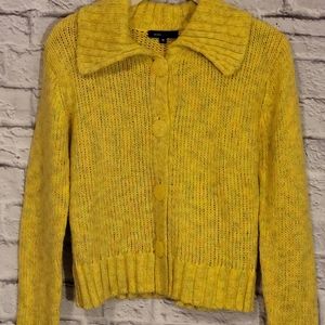 BCBGMAXAZARIA Yellow and Mixed Pastel Button Down Cardigan
